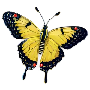 Festive Yellow Butterfly PNG Ndf71 PNG