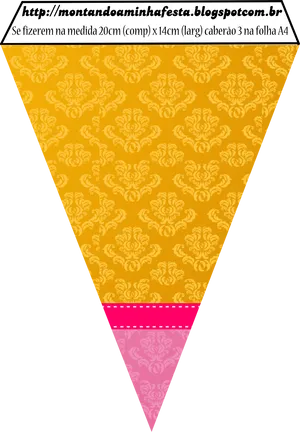 Festive Yellow Pink Bunting Design PNG image