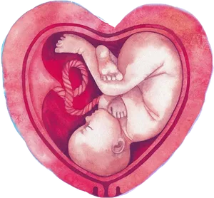 Fetal_ Embrace_in_ Heart_ Shaped_ Womb PNG