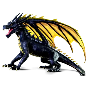 Fierce Black Dragon Png Beq PNG image