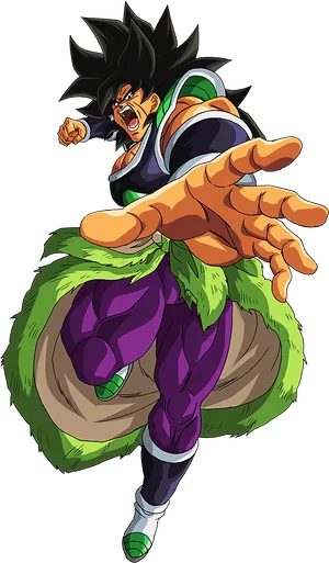 Fierce_ Broly_ Reaching_ Out PNG