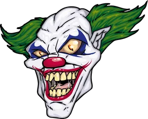 Fierce Clown Face Illustration