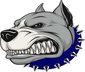 Fierce Dogwith Spiked Collar PNG image