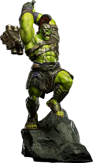 Fierce Hulk Statue Pose PNG