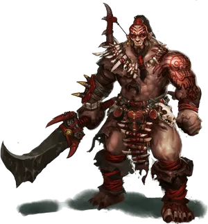 Fierce Orc Warrior PNG