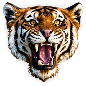 Fierce Tiger Face Design Png 96 PNG image