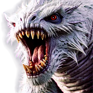 Fierce White Monster PNG 06212024