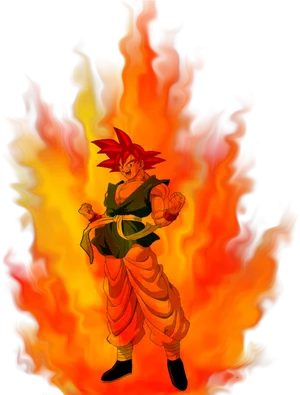 Fiery Anime Character Power Up PNG image