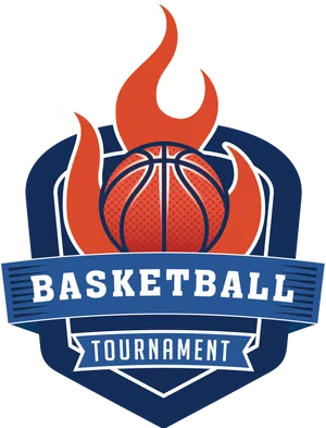 Fiery Basketball Tournament Logo PNG image