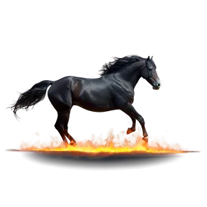 Fiery Black Stallion Spirit Png 71 PNG image