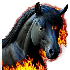 Fiery Black Stallion Spirit Png Nfh PNG image