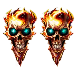 Fiery Blaze Skull Png 06252024 PNG image