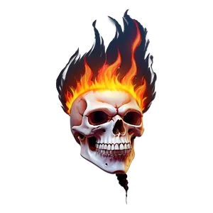 Fiery Blaze Skull PNG Rpp PNG