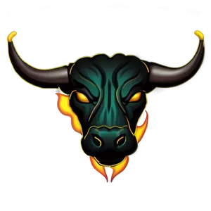 Fiery Bull Head PNG 93