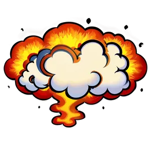 Fiery Cartoon Explosion PNG 42