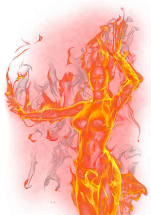 Fiery Dance Abstract Art PNG image