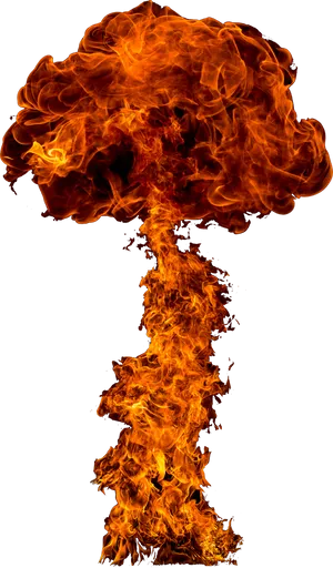 Fiery Explosion Mushroom Cloud PNG image