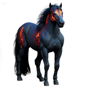 Fiery-eyed Black Nightmare Horse Png 06262024 PNG image