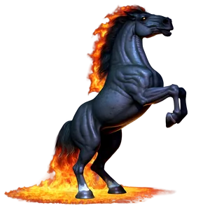 Fiery-eyed Black Nightmare Horse Png Fyf PNG image