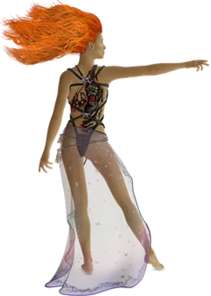 Fiery Haired Fantasy Figure