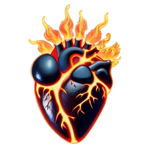 Fiery Heart Clipart Passion PNG 05252024