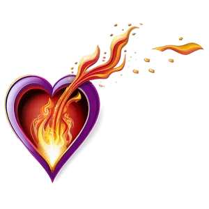 Fiery Heart Illustration PNG Xiw PNG