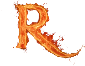 Fiery Letter R PNG