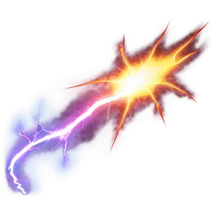 Fiery Lightning Bolt PNG Qbt