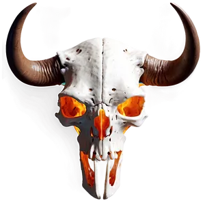 Fiery Longhorn Skull Concept PNG Lju