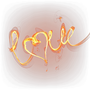 Fiery Love Calligraphy PNG image
