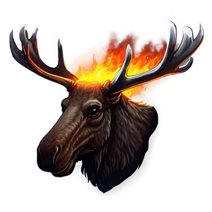 Fiery Moose Head Concept PNG Otu46 PNG