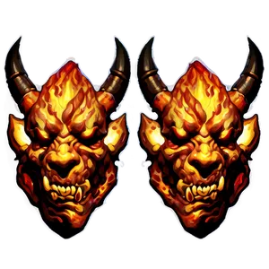 Fiery Oni Head PNG Arq
