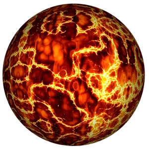 Fiery Orange Lava Texture Ball PNG image