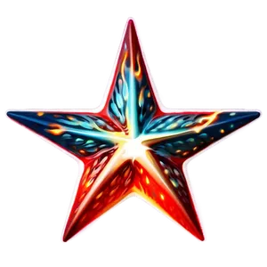 Fiery Red Star PNG Boh74