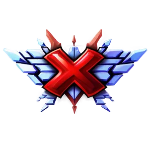 Fiery Red X Emblem PNG Vny PNG