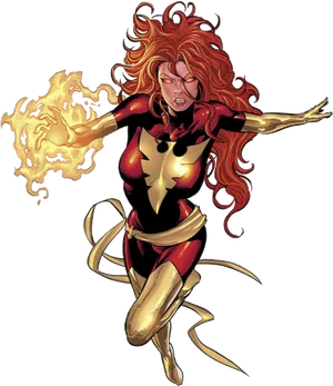 Fiery Redhead Superhero Illustration