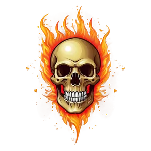 Fiery Skull Illustration Png B PNG image