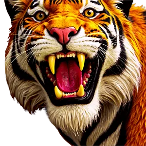 Fiery Tiger Face Emblem Png 06252024 PNG image