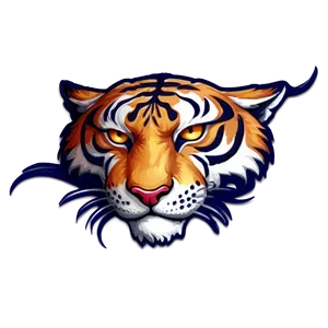 Fiery Tiger Face Emblem PNG Rat12