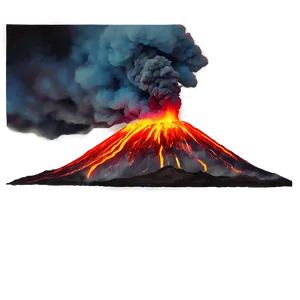 Fiery Volcano Eruption Png 05232024 PNG image