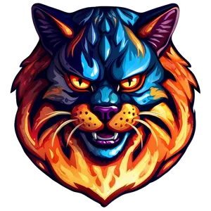 Fiery Wildcat Emblem PNG Pnn PNG