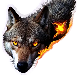 Fiery Wolf Eyes PNG 06292024