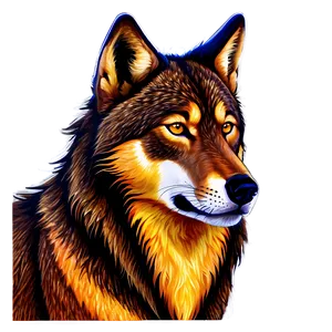 Fiery Wolf Face Illustration Png Lgs PNG image