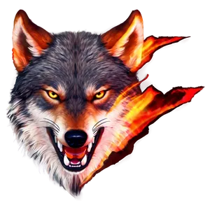 Fiery Wolf Head Animation Png Nig PNG image