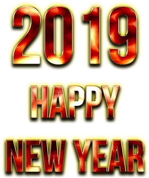 Fiery2019 Happy New Year PNG image