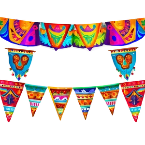 Fiesta Banner With Mexican Motifs PNG 2