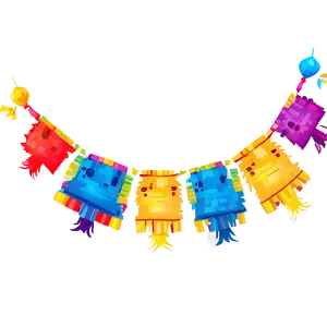 Fiesta Banner With Pinatas PNG Eif