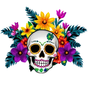 Fiesta Skulls And Flowers PNG Qbc PNG