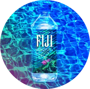 Fiji Water Bottle Underwater Effect PNG image