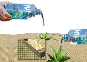 Fiji Water Pouring Into Sand PNG image